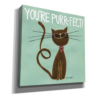 Happy Cats Youre Purr-Fect by Anne Tavoletti - Wrapped Canvas Textual Art Print