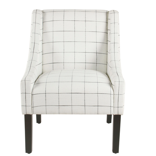 HomePop Modern Swoop Arm Accent Chair - White Windowpane