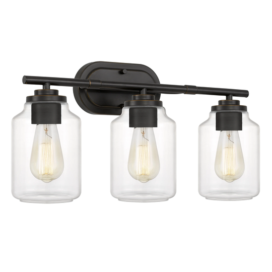 Aston 3-Light Antique Bronze Finish Vanity Light 7" x22"x 11" - Standard Size
