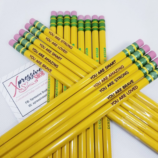 Motivational #2 Pencils/Back To School/First Day Of School/School Supplies/Supply List/Engraved Name Pencils