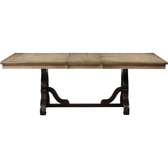 Rectangular Wood Dining Table with 1 Leaf in Maple and Oak