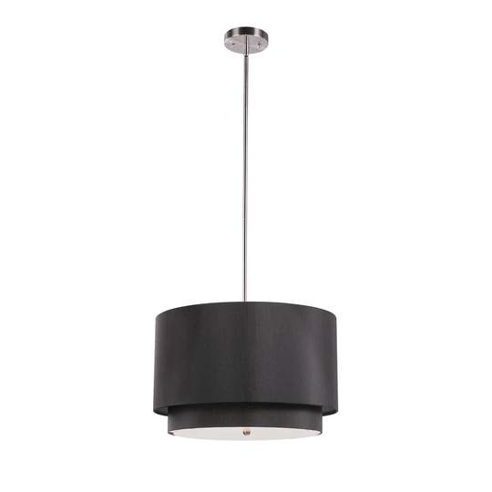 Giuseppe Imports PND802 BK Three Light Pendant Schiffer Brushed Nick - Exact Size