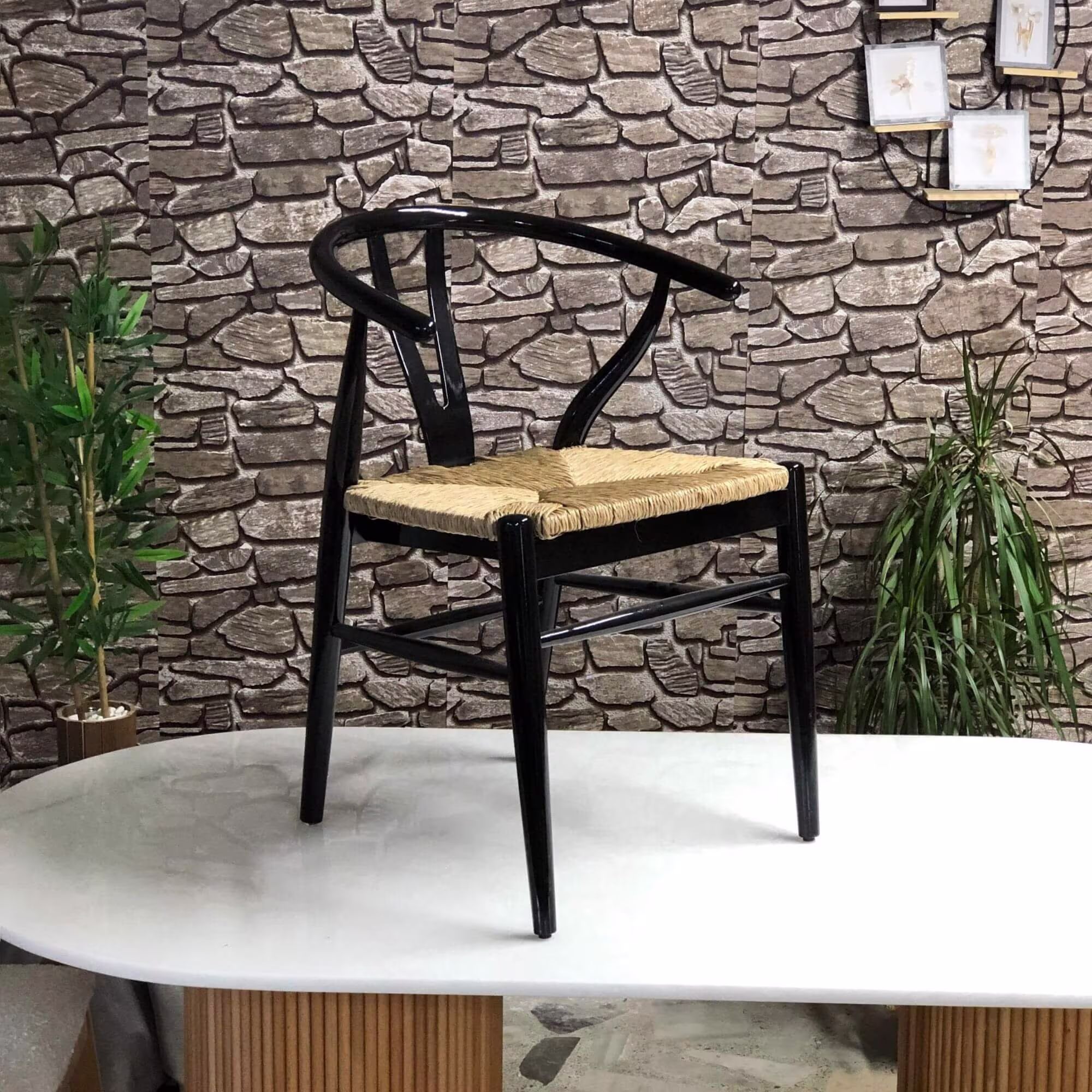 Wishbone Dining Wood Chair - Comfy Seat Linen, Leather Back Personalized Size Customize Handmade Furniture