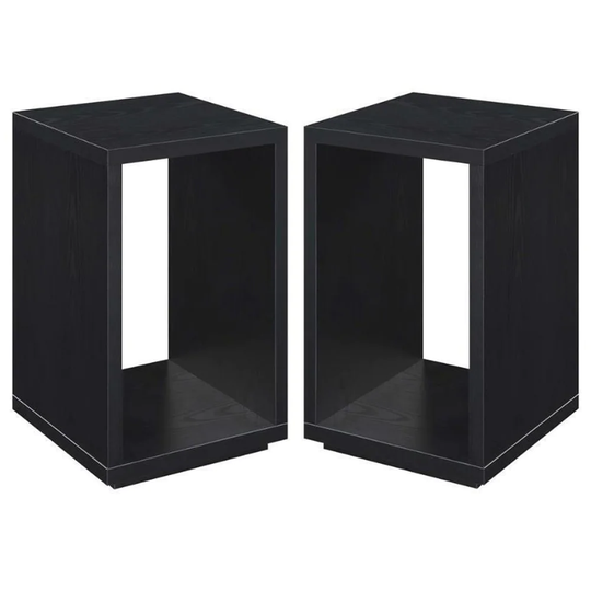 Northfield Admiral End Table with Shelf in Black Wood - Set of 2 - 54 x 84