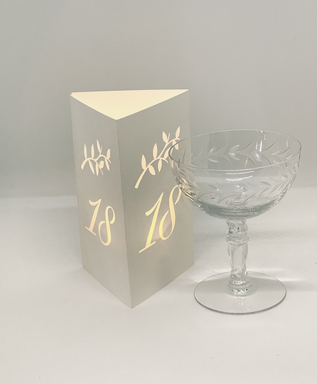 Wedding Table Number Luminaries For Weddings & Holiday Parties 3-Sided Self Standing Numbers Made With White Shimmer Cardstock