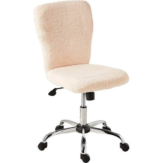 Fur Make-Up Modern Office Chair in Cream, 1 count