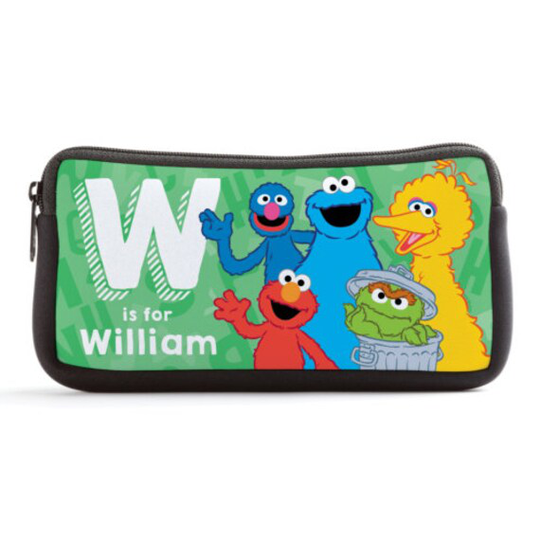 Sesame Street Initial Pencil Case, Personalized Customized Kids Pencils Pouch, Back To School Supplies