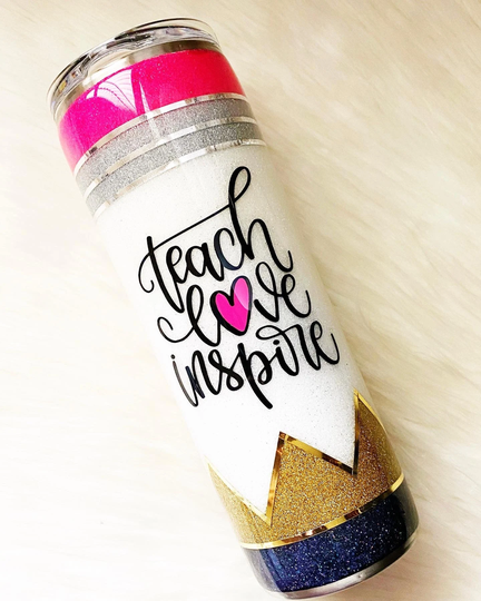 Personalized Pencil Tumbler, Teacher Gift, Christmas Stainless Steel 100Th Day Of School, Tumbler