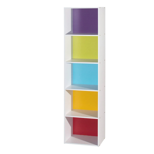 59" Yellow and Blue Multi-Purpose Bookcase with Shelves