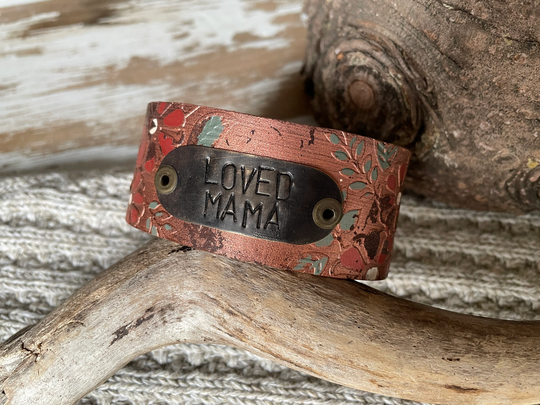 Leather Word Cuff-Weathered Leather - -7 Inch Wrist-xl