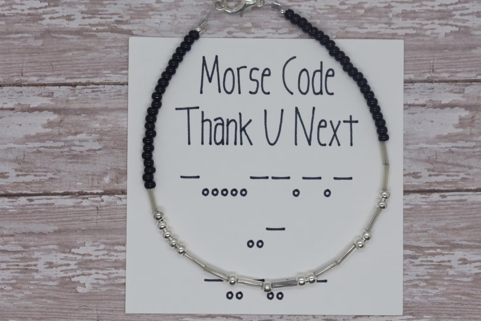 Morse Code Bracelet, Friendship Bracelets, Bead Seed Gift For Her, Thank U Next Bracelets