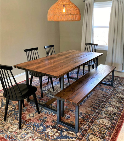 The Lentini Dining Table - Ships To Lower 48 States Handmade Kitchen Made From Solid Wood & Steel