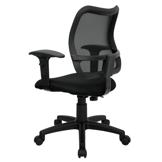 Mid-Back Mesh Swivel Task Office Chair with Adjustable Arms