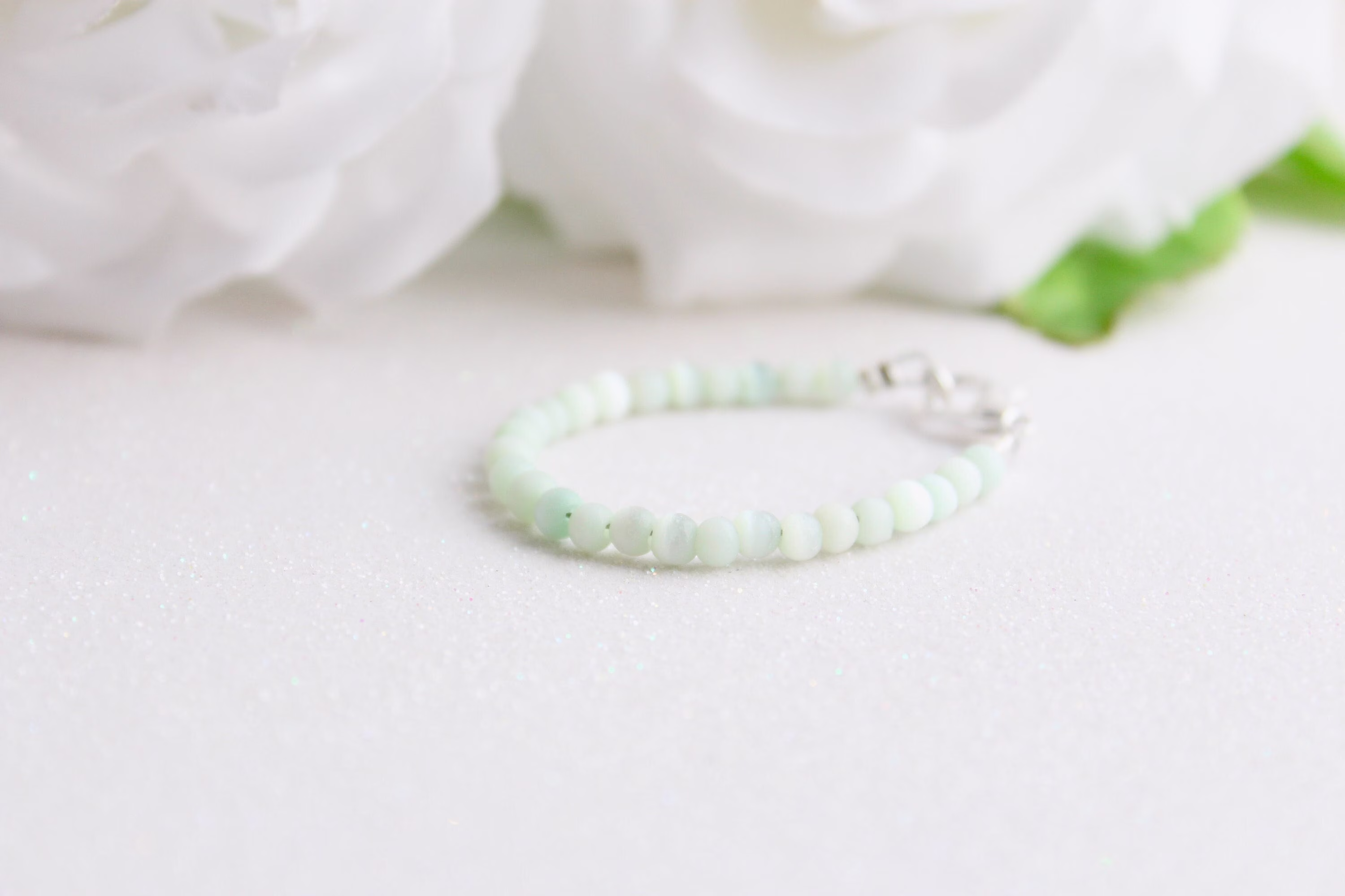 Mint Green Baby Bracelet, Keepsake Gift For New Baby, Shower, Birthday