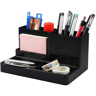 Desk Organizer Caddy Partition Office Workspace Drawer Organizers Desktop Holder Plastic Stationery Storage Box For Pencils,Markers,Pens,Sticky Notes