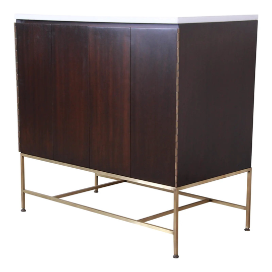 Paul Mccobb Irwin Collection Mahogany & Brass Sideboard Cabinet, 1950S