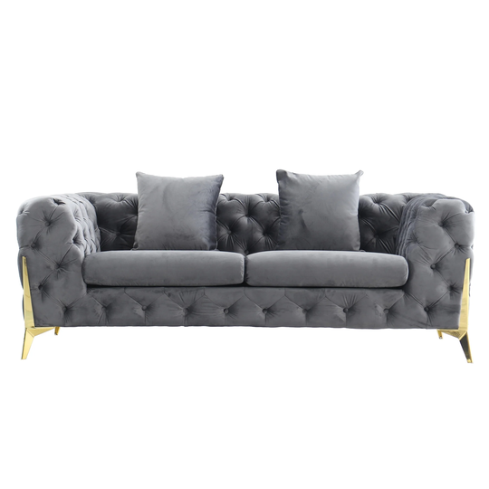 Upholstered Velvet Living Room Sofa Set,Including Loveseat, Armchair, 3-Seater Sofa