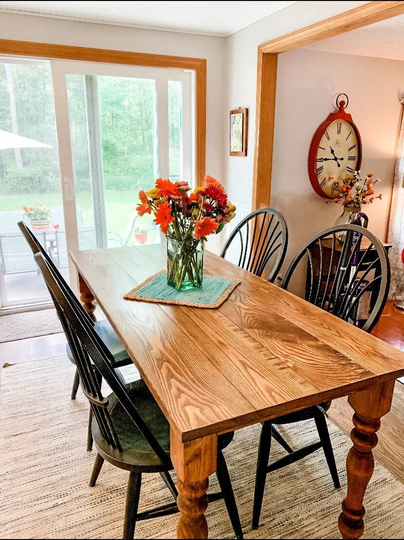 Custom Ash Hardwood Table, Natural Farm Handmade Farmhouse Table - All Sizes