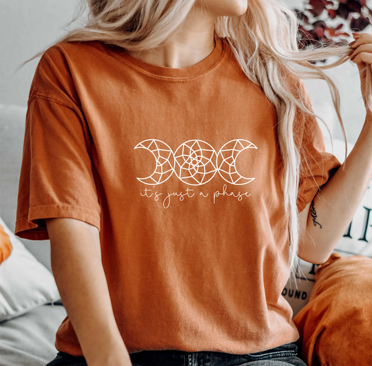 Comfort Colors Celestial It's Just A Phase Shirt, Top, Art Boho Shirt