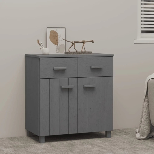 Sideboard Dark Gray 31.1"x15.7"x31.5" Solid Wood Pine