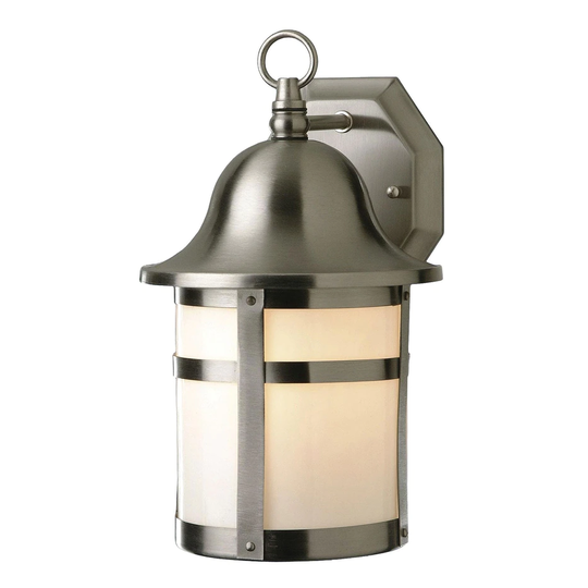Outdoor Imports BN One Light Wall Lantern Thomas Brushed Nickel - Exact Size