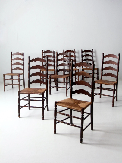 Tell City Chair Company Rush Seat Dining Chairs Set Of 8