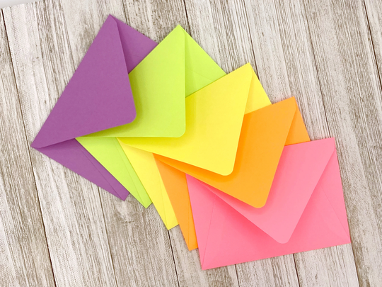 4 Bar Pastel Colors Envelopes/ Assorted Color Envelopes/Fit 7/8 X 3 1/2 Standard Cards Rsvp Envelope Set Of 10