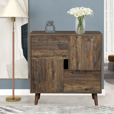 29.9'''' Restaurant Sideboard With Four Storage Spaces,Oak