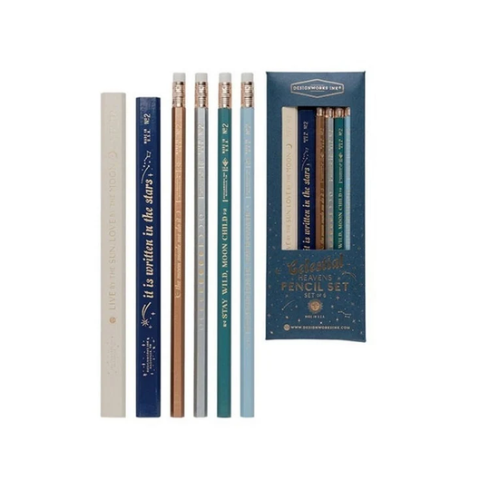Pencil Set | Celestial Heavens Stationery Lovers Art Gift Stocking Filler Secret Santa Teacher