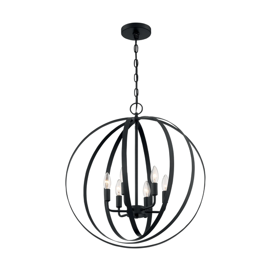 Pendleton 6-Light Pendant Fixture - Matte Black Finish - Matte Black - Matte Black