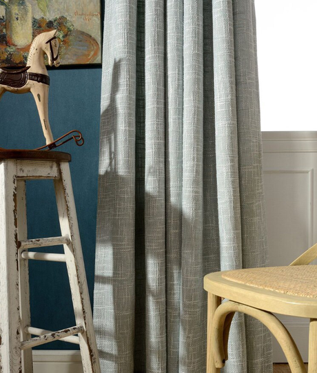 40 Colors - A Pair Of Custom Curtain Panels. Textured Barkcloth Looking Polyester Cotton Blend Fabric