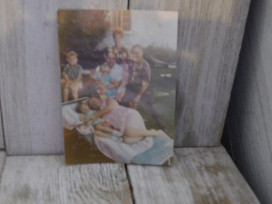 Vtg Family Color Photo, Grandparents Nielson House, Old Vintage Children Prop, Gift, Daysgonebytreasures