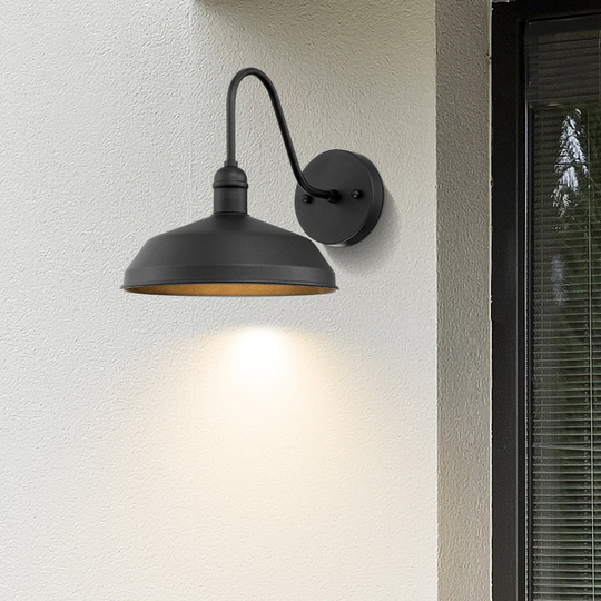 Nox WDGNB-9 Goose Neck Outdoor LED Black Wall Light - 1-LIGHT