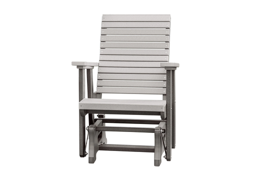 Dutchcrafters Horizontal Slat High Roll Back Glider Poly Patio Chair - Choose Your Colors Amish Made in Usa