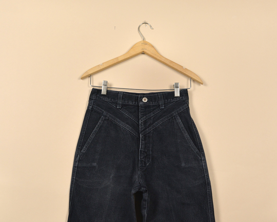 Wrangler Size 25 Black Vintage Denim Jeans
