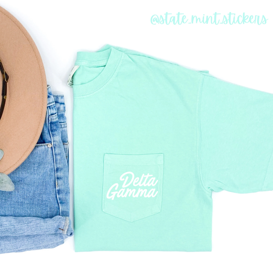 Delta Gamma Dee Gee | Comfort Colors Short Sleeve Pocket Tee
