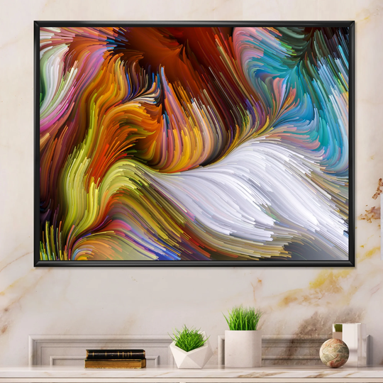 Designart 'Elegance Of Liquid Color IX' Modern Framed Canvas Wall Decor