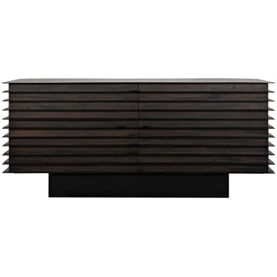 Elevation 68'' Wide 6 Drawer Walnut Solid Wood Sideboard