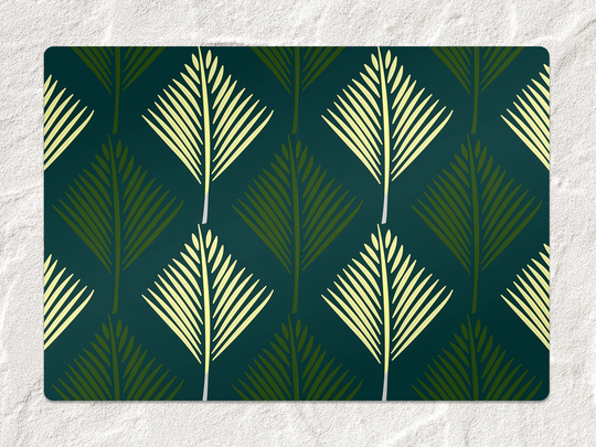 Palm Leaves Chair Mat, Green Protective Splat Botanical Vinyl Floor Office Decor, Decorative Gift Idea, Splash Mat