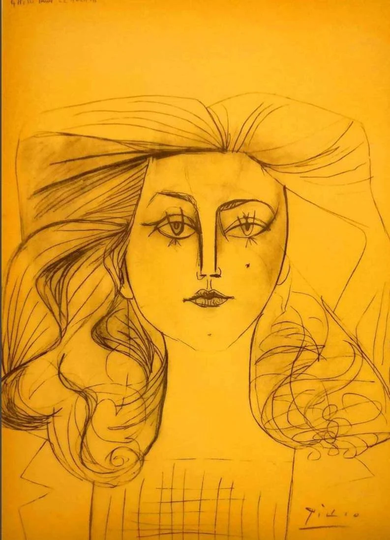 Picasso, Pablo. 1954 Original Pencil Signed Lithograph On Velin D'arches Paper, Limited Edition Of 100 Printed By Mourlot. Gallery Coa