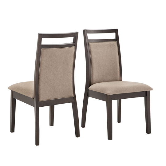 Priya Espresso and Grey Linen Dining Chair (Set of 2) by iNSPIRE Q Modern