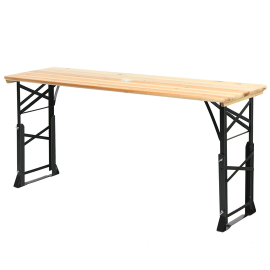 Costway 5.5 Ft Outdoor Folding Wood Picnic Table Height Adjustable - See details