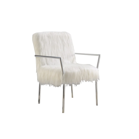 Elegantly Chic Accent Chair, White - 35 H x 25 W x 26.75 L Inches