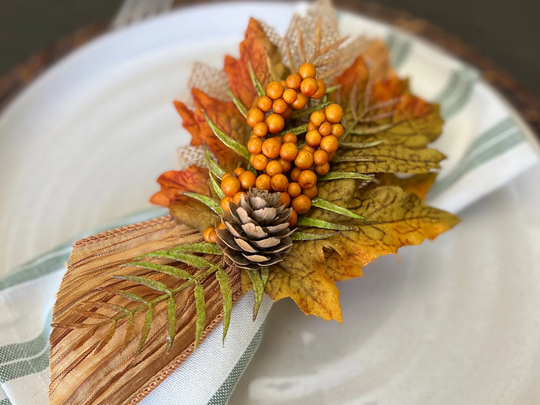 Fall Napkin Ring, Thanksgiving Table Decor, Autumn Leaves Decor For Home, Wedding Housewarming Gift Newlywed