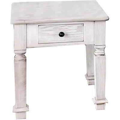 Transitional Style Wooden End Table With Drawer Storage