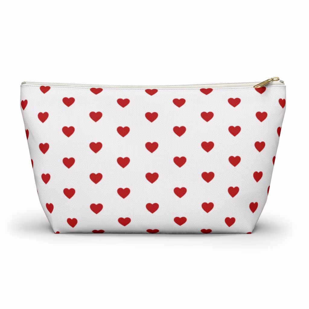 Heart Pouch, Cosmetic Bag, Pencil Case