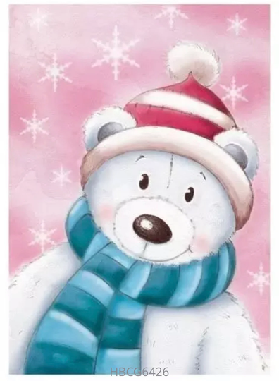 Us Seller. 40x30cm Christmas Cozy Polar Bear Diamond Painting Kit. Round Drills, Full Drill. Fast S&h