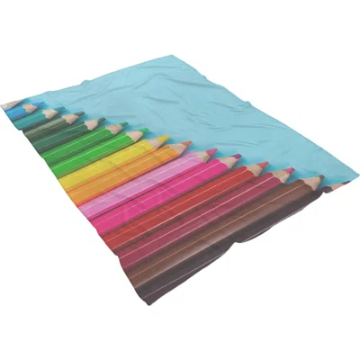 Games Colored Pencils 24 Throw Blanket