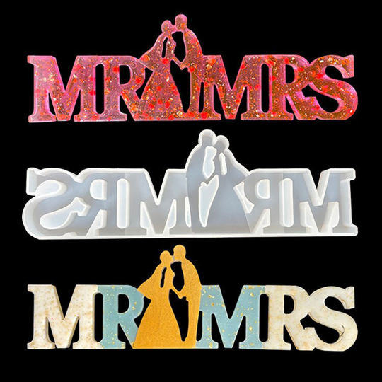 Mr & Mrs Molds, Gartful Silicone Resin Word Epoxy Casting Molds For Home Desk/Table/Room Decor/Wall Art/Wall Hanging/Weddings