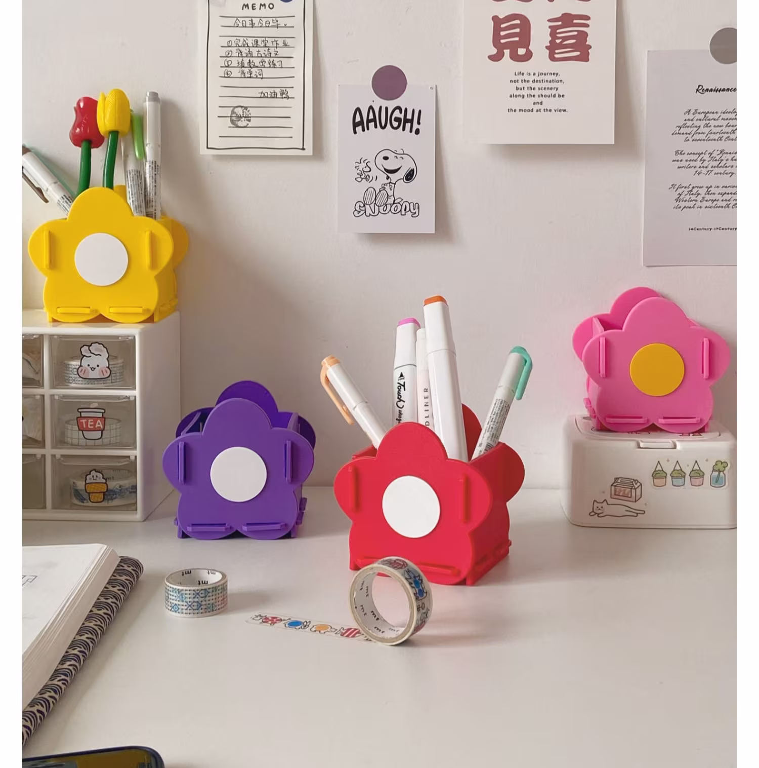 Ingenious Splicing Pencil Cup, Cute Flower Pen Holder, Modern Office, Desk Organization, Office Decor